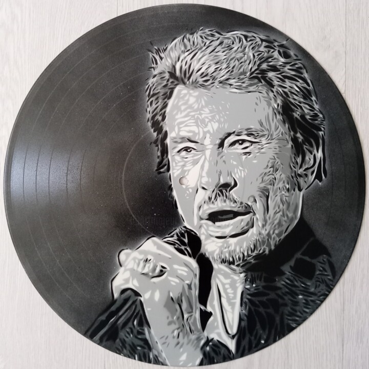 Pittura intitolato "Johnny Hallyday" da Sérgio Clemente, Opera d'arte originale, Spray