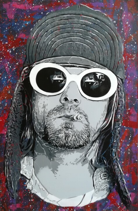 Painting titled "Kurt" by Sérgio Clemente, Original Artwork, Acrylic