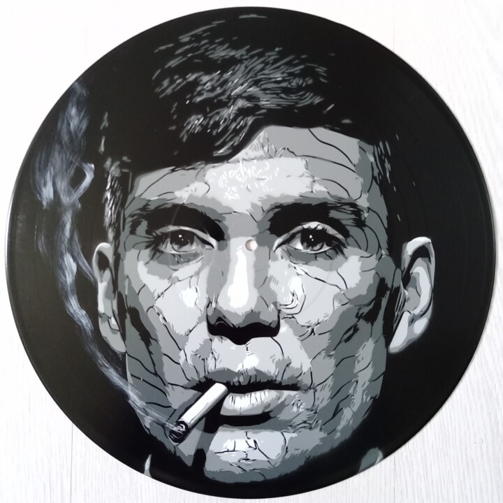 Painting titled "Thomas Shelby" by Sérgio Clemente, Original Artwork, Spray paint