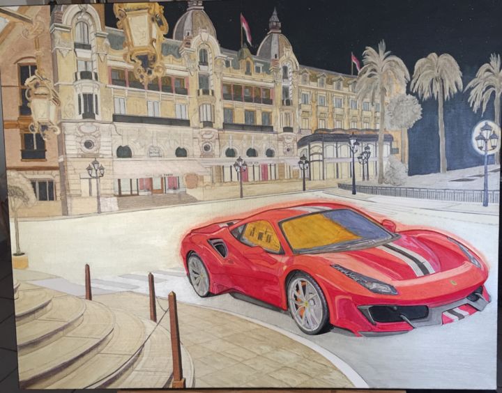 Peinture intitulée "F488 La Pista sur l…" par Sergio De Nice, Œuvre d'art originale, Huile