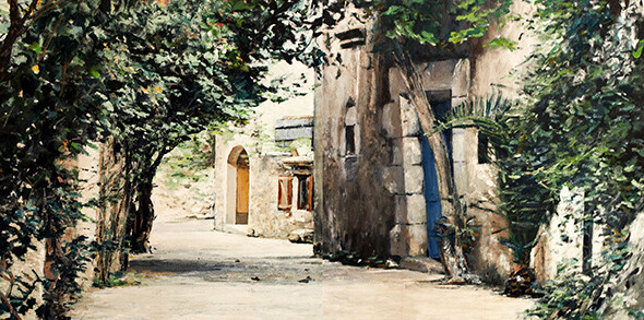 Painting titled "Sant Martí I" by Sergio Decoster, Original Artwork, Oil