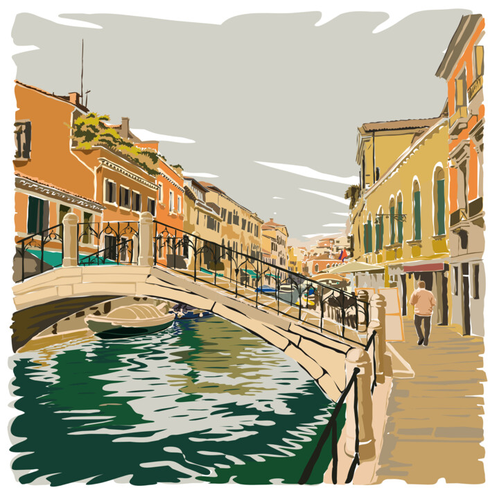数字艺术 标题为“View of Venice, Ita…” 由Sergio Kovalov, 原创艺术品, 2D数字工作