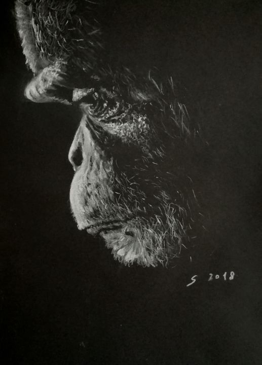 Drawing titled "Captivity" by Sergio Leone, Original Artwork, Charcoal