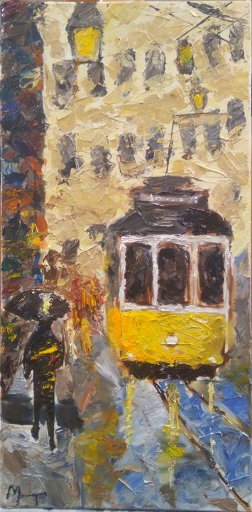 Painting titled "Lisboa" by Sérgio Marques, Original Artwork, Oil