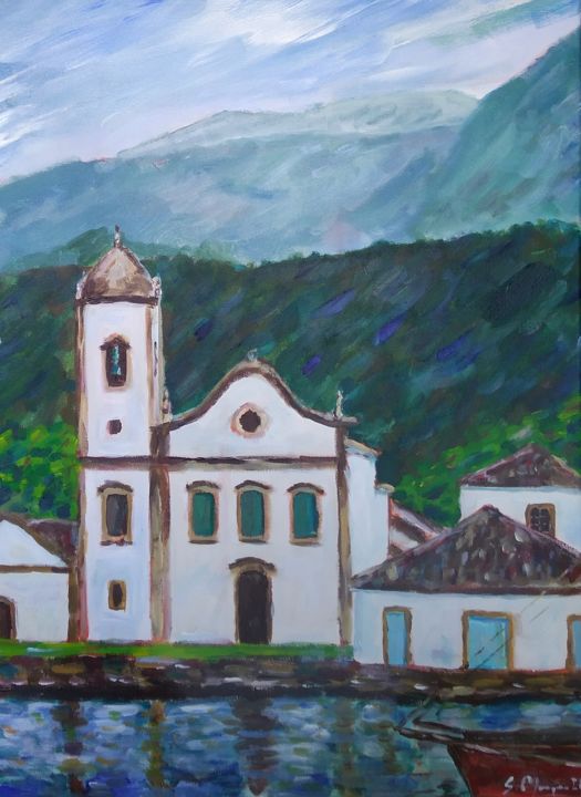 Painting titled "Paraty" by Sérgio Marques, Original Artwork, Acrylic