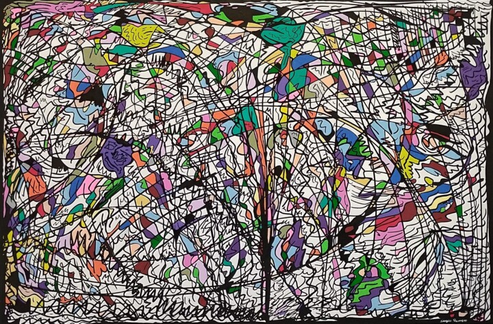 Pintura titulada "Movimiento energéti…" por Sergio Romero, Obra de arte original, Acrílico Montado en Bastidor de camilla de…