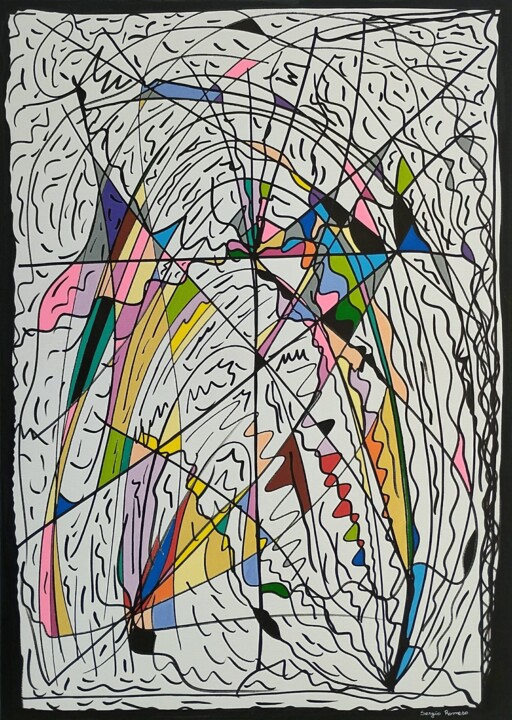 Pittura intitolato "Movimiento energéti…" da Sergio Romero, Opera d'arte originale, Acrilico Montato su Telaio per barella i…