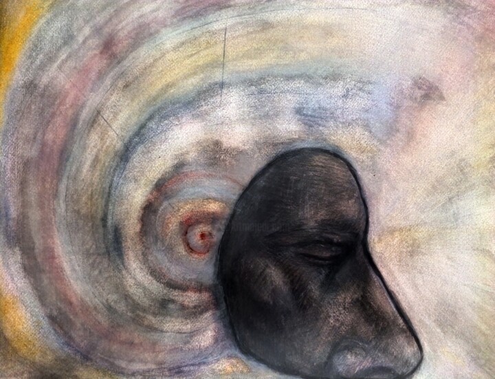 Schilderij getiteld "Io maschera" door Sergio Totaro, Origineel Kunstwerk, Aquarel