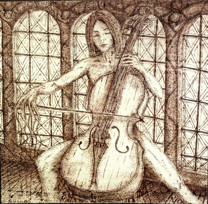 Drawing titled "Dafne" by Sergio Tripodi, Original Artwork, Engraving