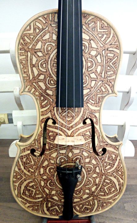 Dibujo titulada "Ishtar - Violino" por Sergio Tripodi, Obra de arte original, Grabado