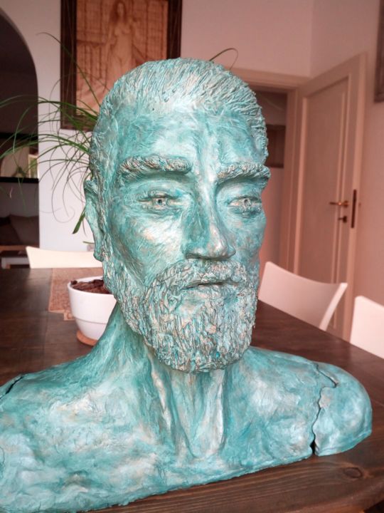 Sculpture titled "Bellator" by Sergio Tripodi, Original Artwork, Terra cotta