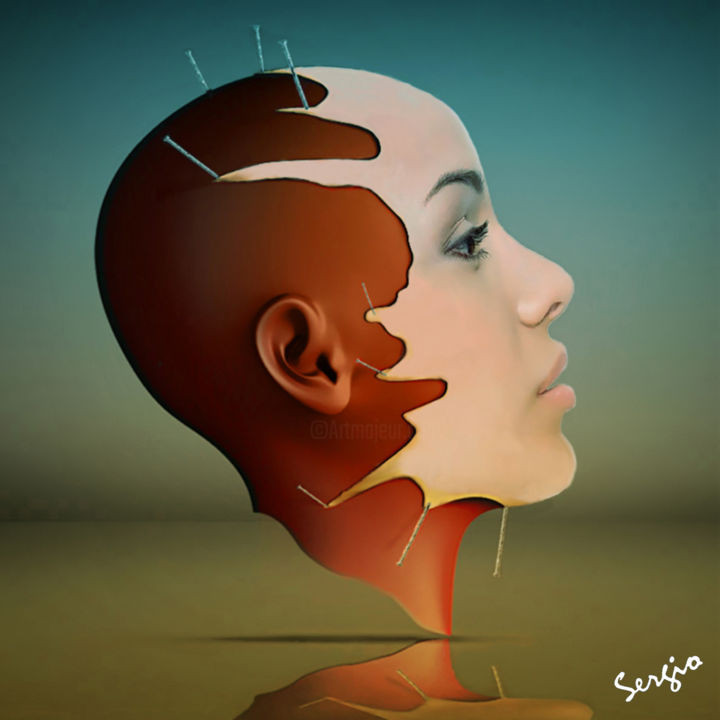 Digital Arts titled "Visage" by Sergio, Original Artwork, 3D Modeling