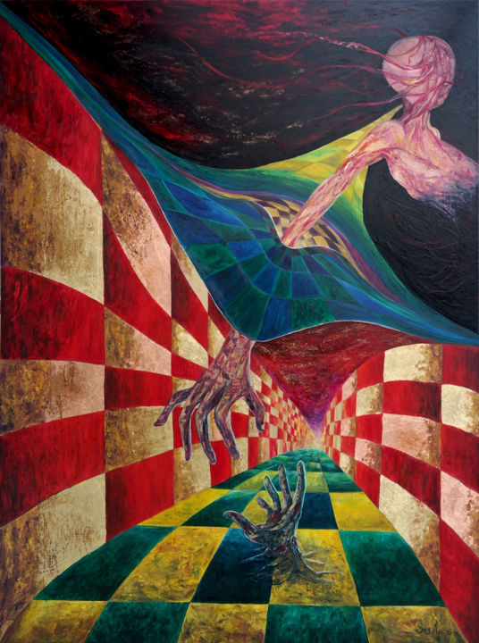 Painting titled "Time Paradox" by Sergio Arcos, Original Artwork, Oil