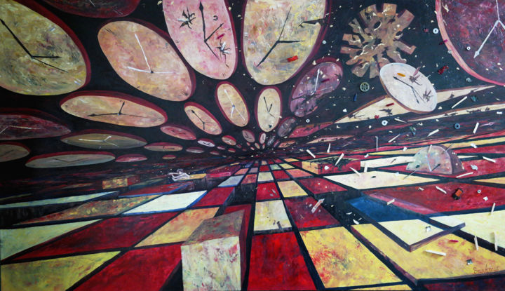 Painting titled "Entropy of Time" by Sergio Arcos, Original Artwork, Oil