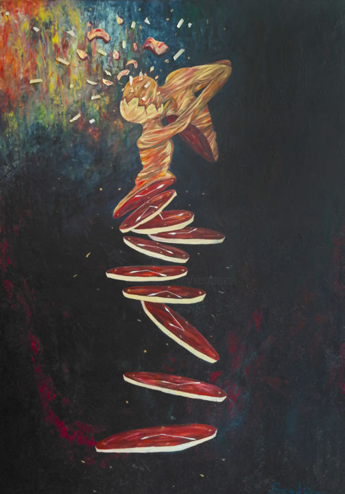 Painting titled "Inverse Attraction…" by Sergio Arcos, Original Artwork, Oil