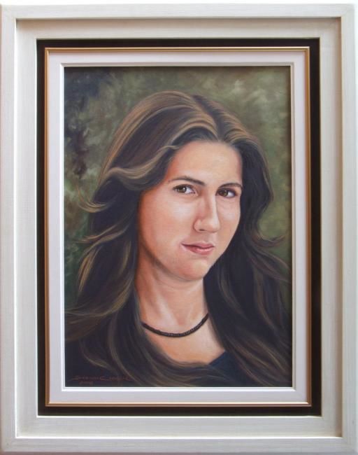 Malerei mit dem Titel "Camila Portrait" von Sérgio Cioglia, Original-Kunstwerk, Öl