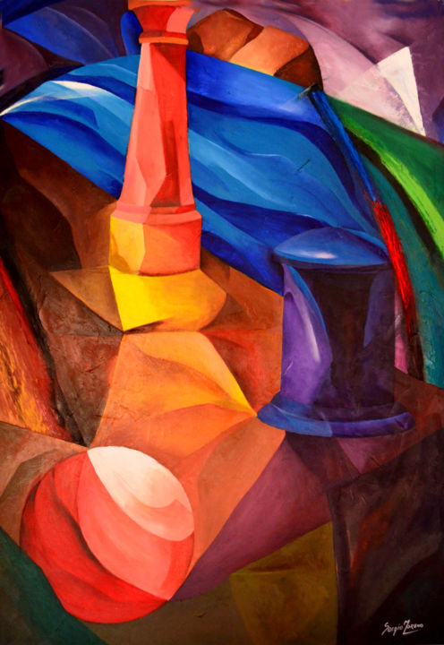 Pintura titulada "Carambola" por Sergio Moreno Miraglia, Obra de arte original, Acrílico Montado en Panel de madera