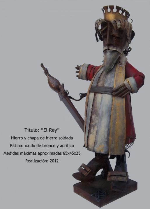 Sculpture titled "El Rey" by Sergio Pradier, Original Artwork, Metals