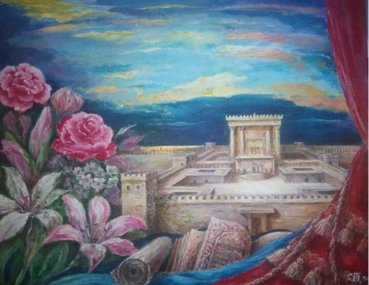 Картина под названием "Temple of Solomon" - Sergiy Tsymbalov, Подлинное произведение искусства, Акрил