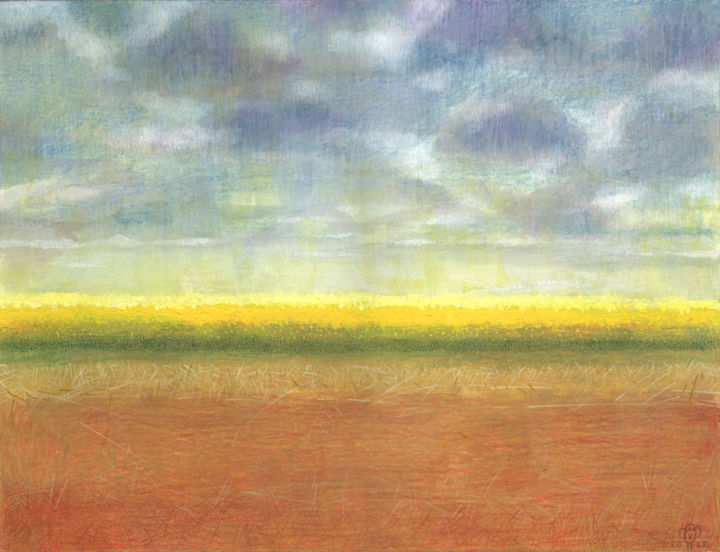 Malerei mit dem Titel "Field" von Serg Louki, Original-Kunstwerk, Tempera