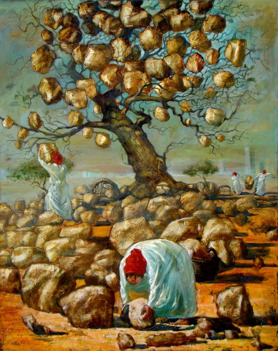 Painting titled "Harvest-time" by Serg  Roy, Original Artwork, Oil