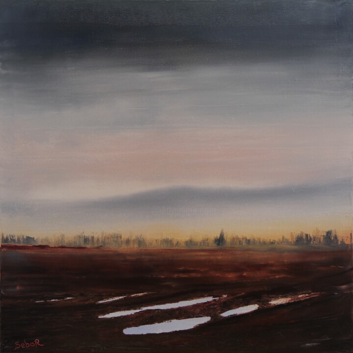 Malerei mit dem Titel "Fog Season" von Serguei Borodouline, Original-Kunstwerk, Öl