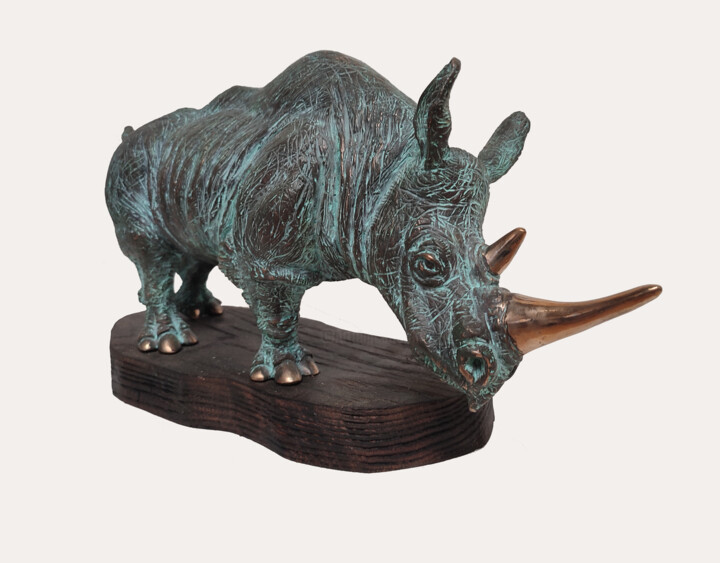 "Rhino(a)" başlıklı Heykel Serhii Brylov tarafından, Orijinal sanat, Bronz