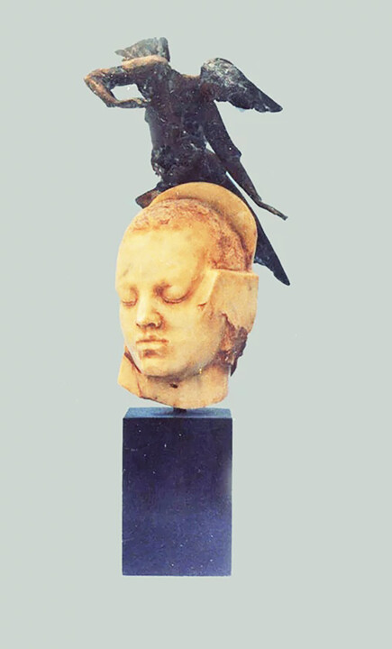 Sculpture intitulée "Guardian angel" par Serhii Brylov, Œuvre d'art originale, Pierre