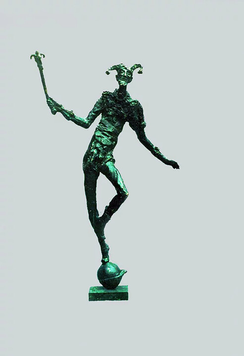 Sculpture titled "Buffoon" by Serhii Brylov, Original Artwork, Bronze