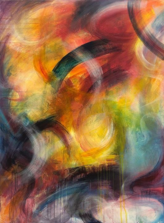 Malerei mit dem Titel "Colorful Painting M…" von Serhii Sakharov, Original-Kunstwerk, Acryl Auf Keilrahmen aus Holz montiert