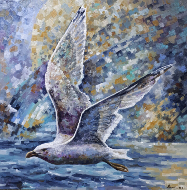 「Gull」というタイトルの絵画 Serhii Voichenkoによって, オリジナルのアートワーク, オイル