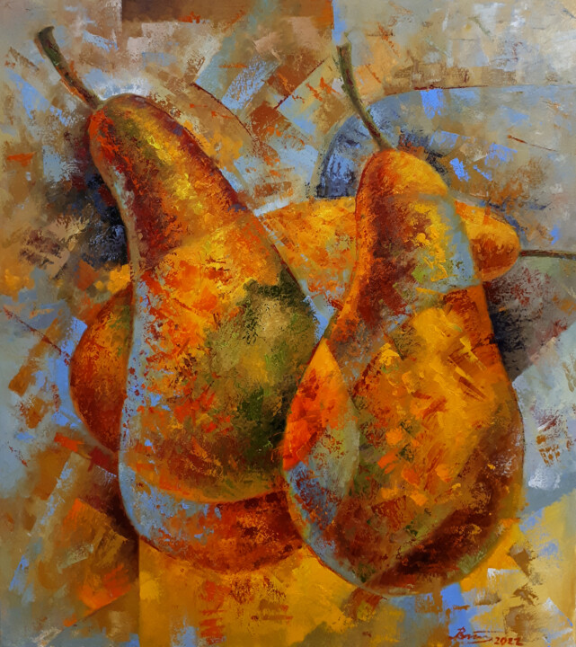 Pintura titulada "Honey pears" por Serhii Voichenko, Obra de arte original, Oleo