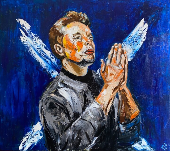 Pittura intitolato "Elon X Musk" da Serhii Zarichniuk, Opera d'arte originale, Olio