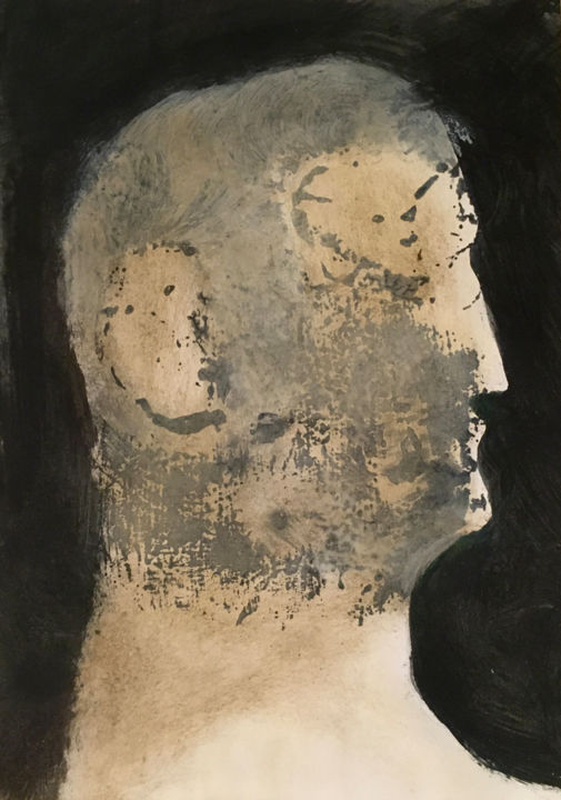 Malerei mit dem Titel "Head 2" von Sergii Shkoliar, Original-Kunstwerk, Acryl