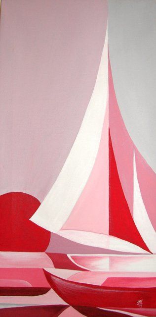 Peinture intitulée "voiles 3" par Serge Miché, Œuvre d'art originale, Huile