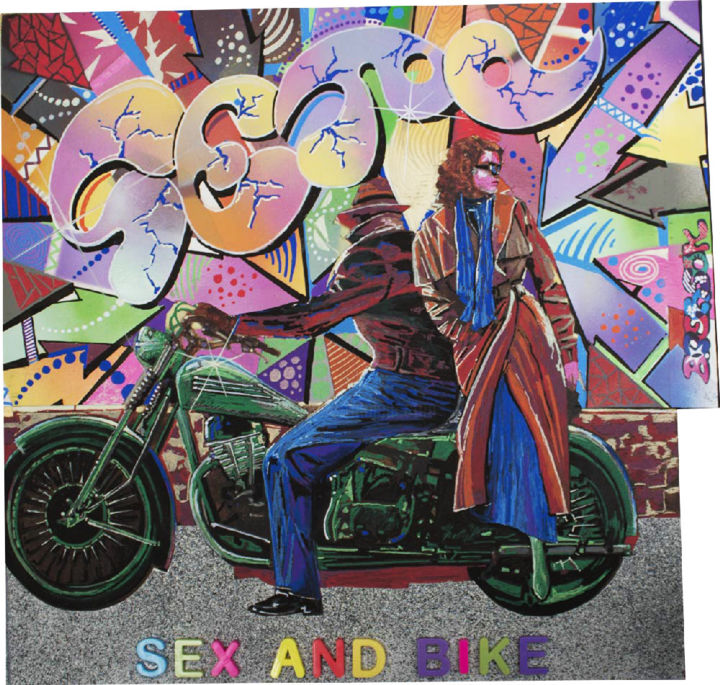 Painting titled "Sex and Bike" by Serp, Original Artwork, Acrylic