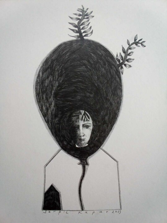 Dessin intitulée "drawing2" par Serpil Kapar, Œuvre d'art originale, Crayon