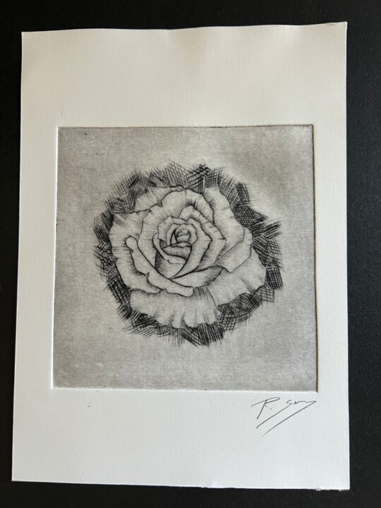 Gravures & estampes intitulée "ROSA" par Ramón Serra, Œuvre d'art originale, Eau-forte