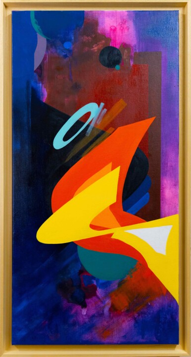 Schilderij getiteld "Inner planes" door Serval, Origineel Kunstwerk, Olie Gemonteerd op Frame voor houten brancard