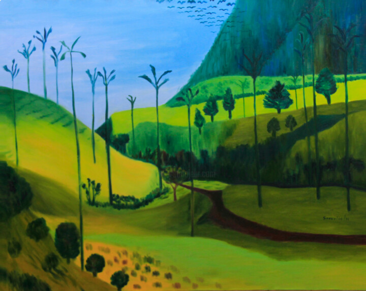 "Valle del cocora" başlıklı Tablo Servelio Hernández Sierra tarafından, Orijinal sanat, Petrol