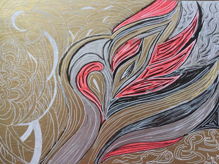 Drawing titled "ondine" by Sandrine Denis Lemaitre, Original Art, Marker