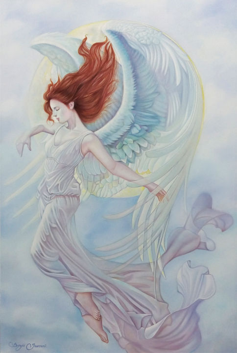 Peinture intitulée "Angelical VI" par Sergio Guerrero, Œuvre d'art originale, Huile