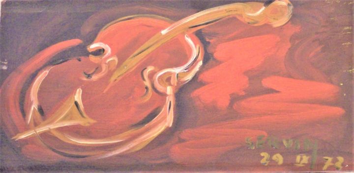 Malarstwo zatytułowany „violon” autorstwa Servin, Oryginalna praca, Olej