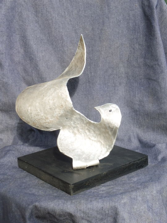 「oiseau-alu-2.」というタイトルの彫刻 Servinによって, オリジナルのアートワーク, 金属