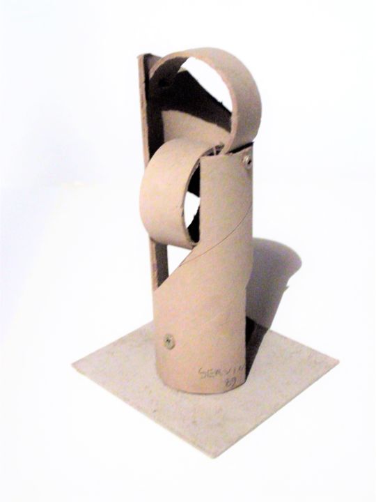 Sculptuur getiteld "Sculpture abstraite…" door Servin, Origineel Kunstwerk, Karton