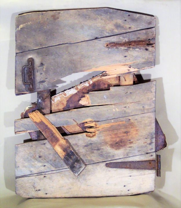 Sculpture titled "Trappe revisitée" by Servin, Original Artwork, Wood