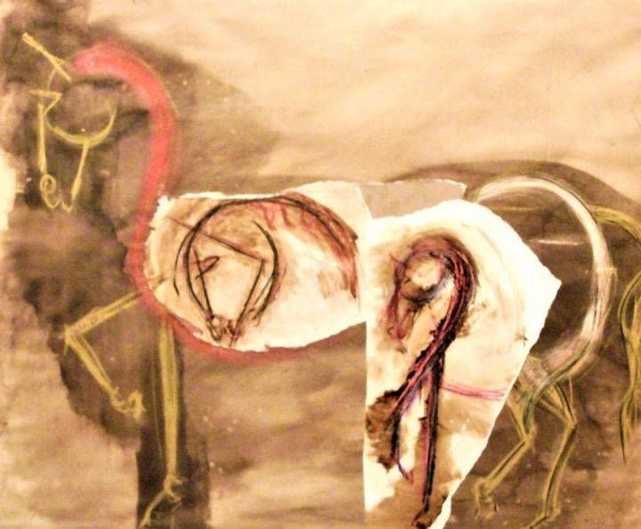 Pintura titulada "Introspection" por Servin, Obra de arte original, Gouache