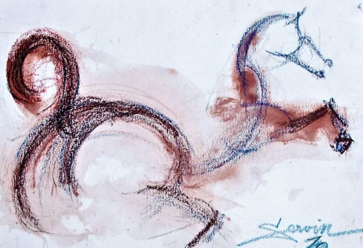 图画 标题为“Cheval dessin 1” 由Servin, 原创艺术品, 铅笔