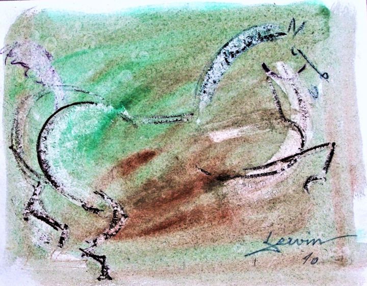 Disegno intitolato "cheval debout - 2" da Servin, Opera d'arte originale, Pastello