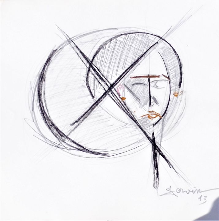 「Portrait de femme p…」というタイトルの描画 Servinによって, オリジナルのアートワーク, 鉛筆